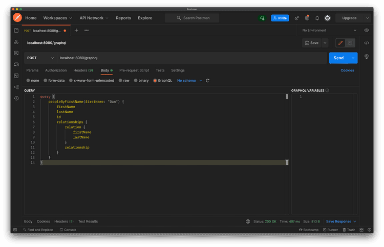 GraphQL call using Postman